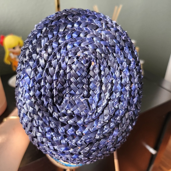 Mark Cross Madeline Basket Small Navy Stripe - Picture 4 of 5